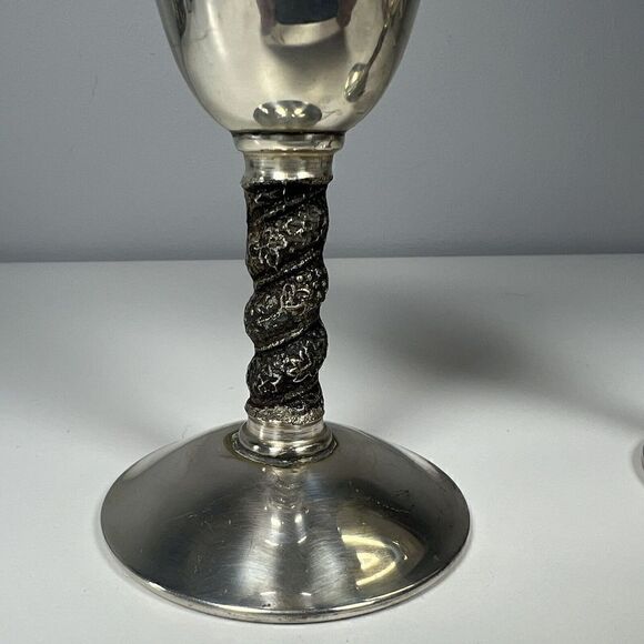 Vintage Spain Toledo Metal Goblets Chalice Cup Wine Glass Made in Spain - Picture 3 of 10